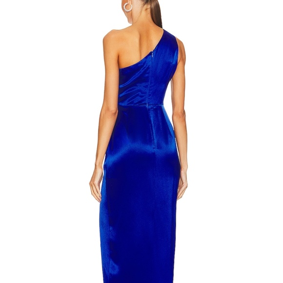 SAU LEE Preston Dress one shoulder blue - Picture 2 of 13